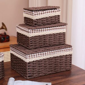 Woven storage basket set