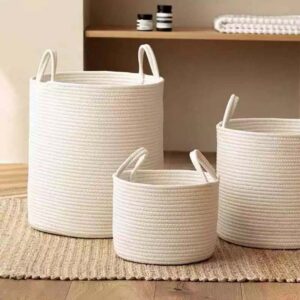 Cotton rope storage basket set