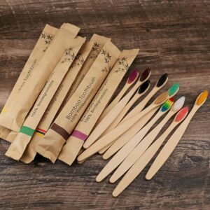 4 piece wooden tooth brush set