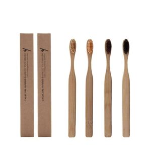 4 piece wooden tooth brush set
